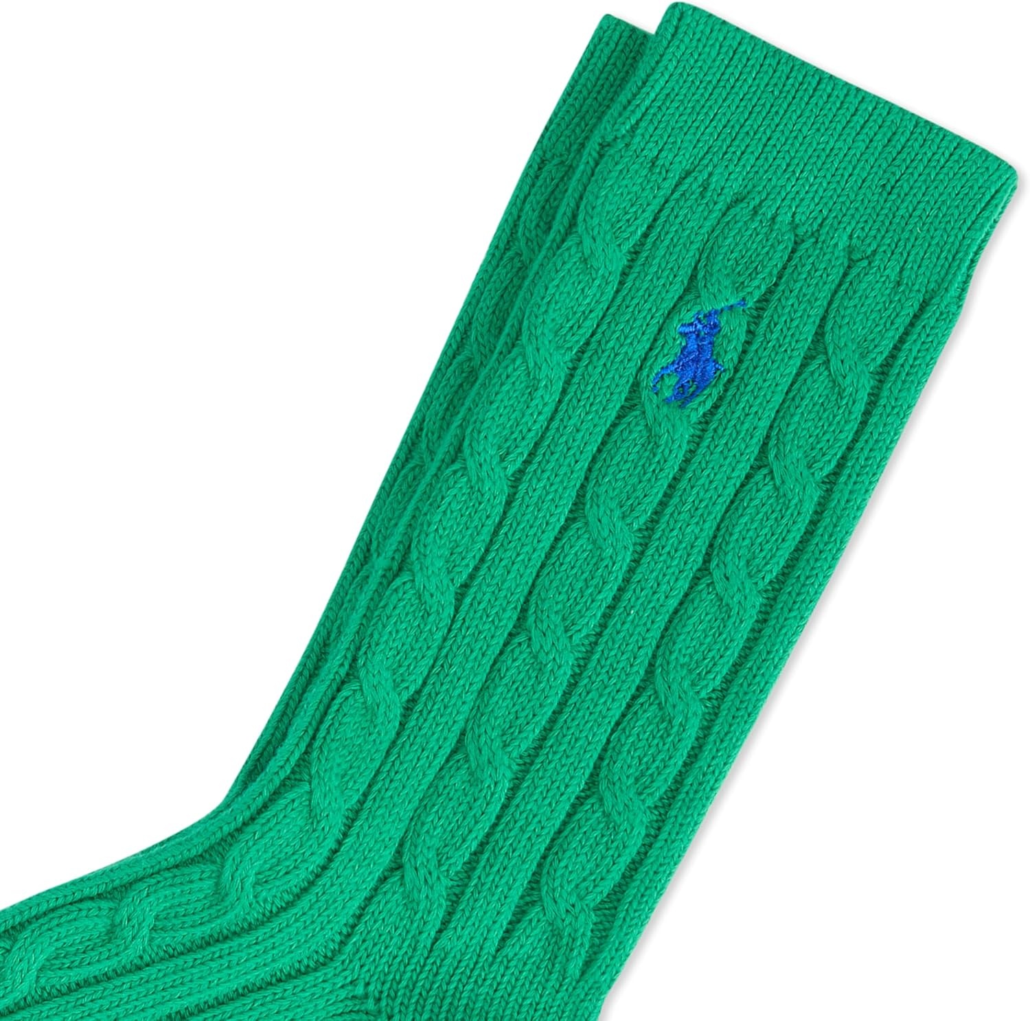 imagePOLO RALPH LAUREN Womens Cable Solid Color Crew SocksGreen