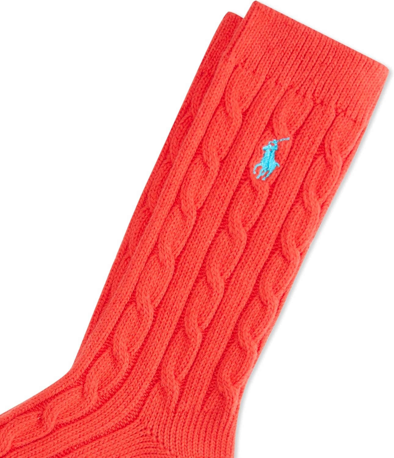 imagePOLO RALPH LAUREN Womens Cable Solid Color Crew SocksRed