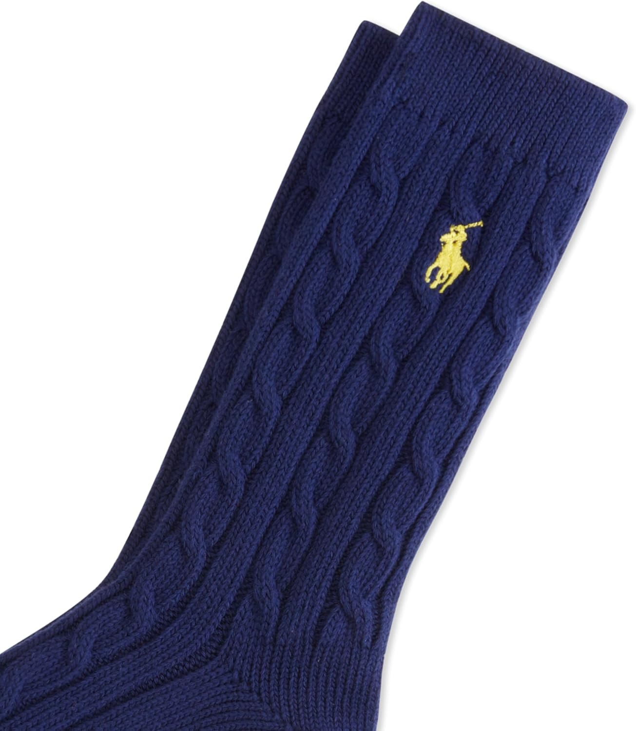imagePOLO RALPH LAUREN Womens Cable Solid Color Crew SocksRoyal Blue