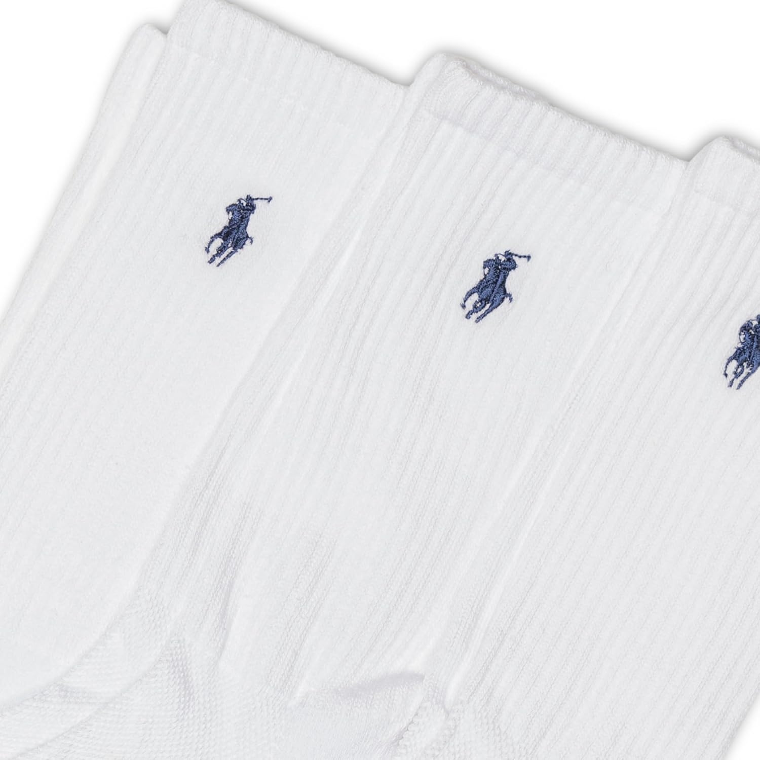 imagePOLO RALPH LAUREN Womens Cushioned Cotton Sport Crew Socks 3 Pair Pack Athletic Half Cushion ComfortWhite
