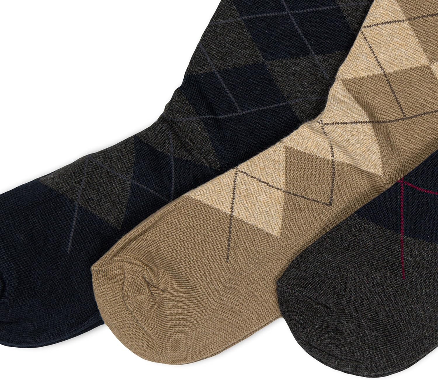 imagePOLO RALPH LAUREN Boys Argyle Pattern Dress Crew Socks 3 Pair Pack Soft Lightweight Cotton ComfortCharcoal Assorted