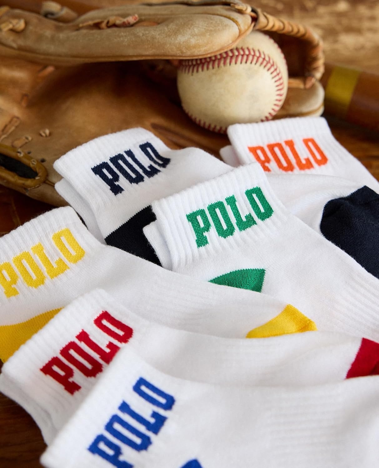 imagePOLO RALPH LAUREN Boys Athletic Performance Ankle Socks  6 Pair Pack  Soft Cushioned ComfortBlack Color Tip Cotton