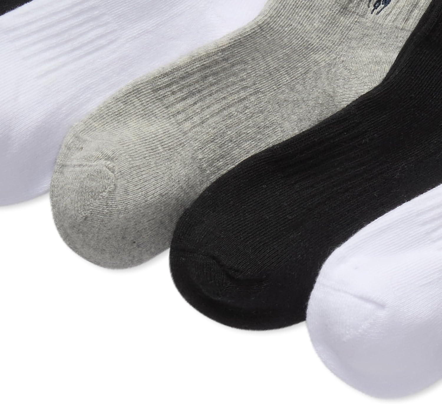 imagePOLO RALPH LAUREN Boys Athletic Performance Ankle Socks 6 Pair Pack Soft Cushioned ComfortGray Heather Assorted
