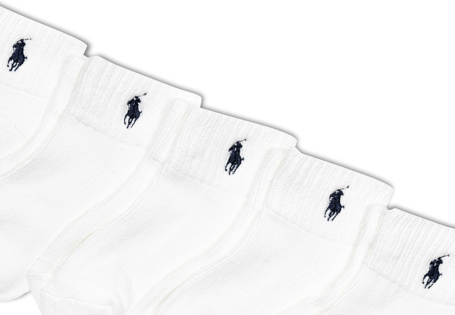 imagePOLO RALPH LAUREN Boys Athletic Performance Ankle Socks 6 Pair Pack Soft Cushioned ComfortWhite