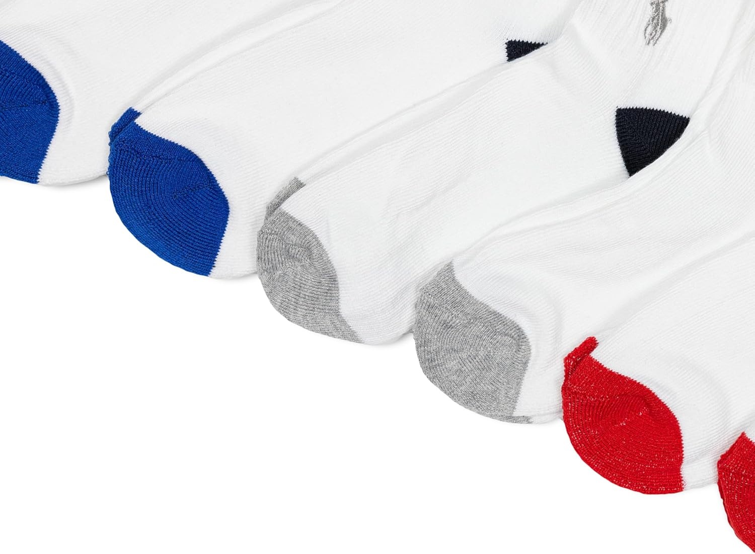 imagePOLO RALPH LAUREN Boys Athletic Performance Ankle Socks 6 Pair Pack Soft Cushioned ComfortWhite Assorted