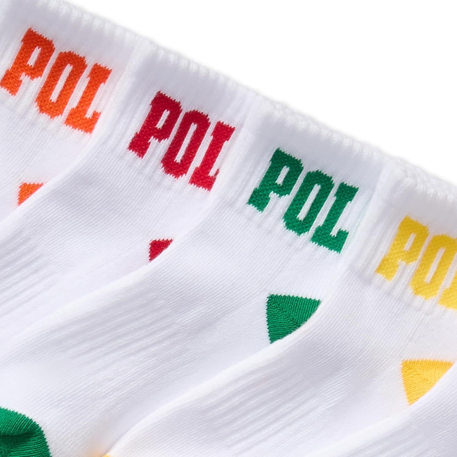 imagePOLO RALPH LAUREN Boys Athletic Performance Ankle Socks 6 Pair Pack Soft Cushioned ComfortWhite Color Tip Cotton