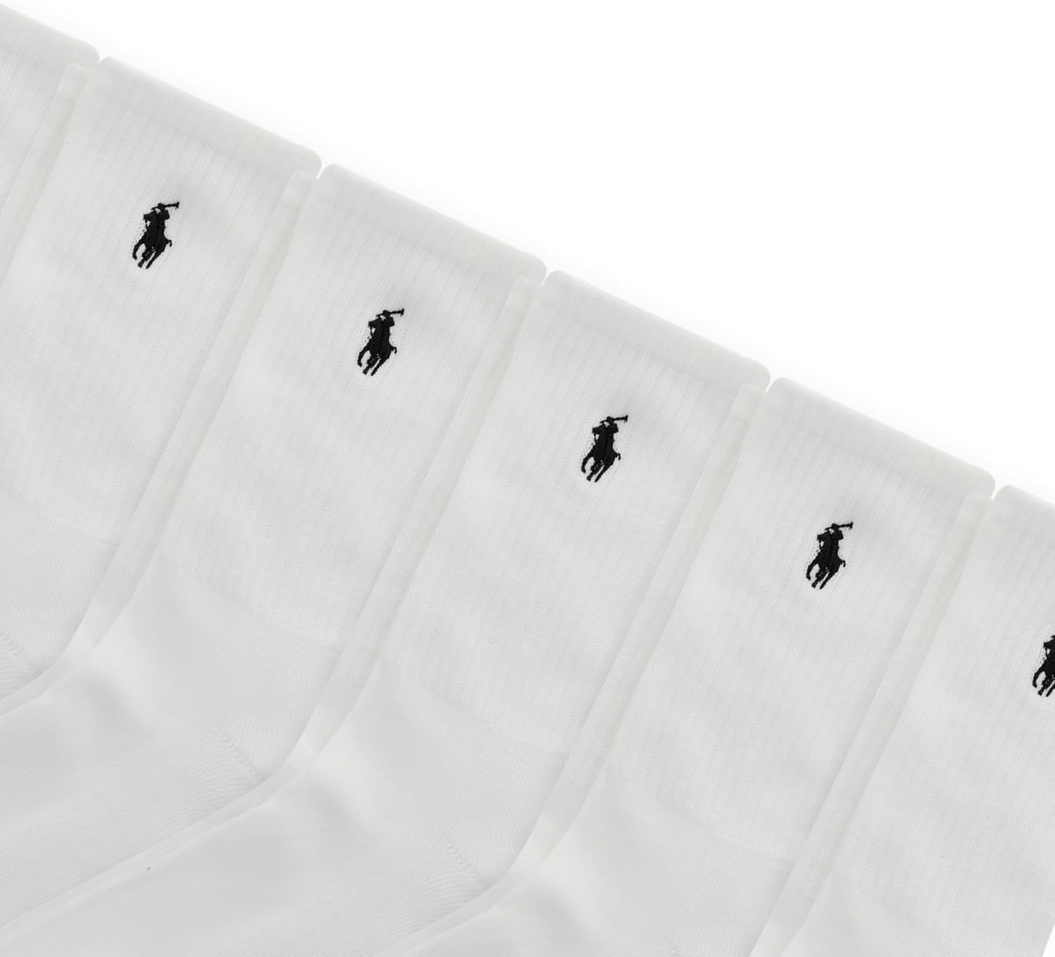 imagePOLO RALPH LAUREN Boys Athletic Performance Crew Socks 6 Pair Pack Soft Cushioned ComfortWhite