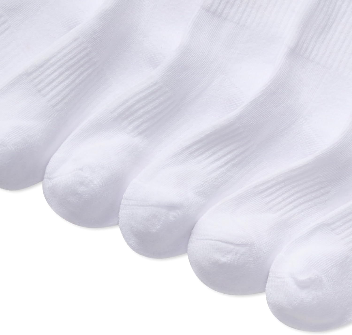 imagePOLO RALPH LAUREN Boys Athletic Performance Crew Socks 6 Pair Pack Soft Cushioned ComfortWhite Cotton