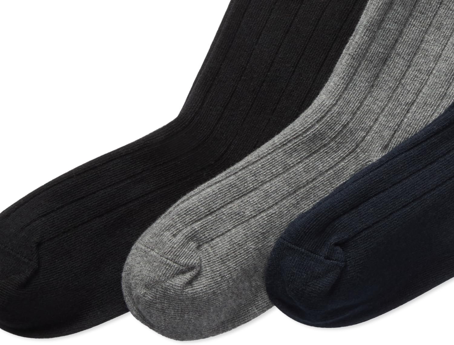 imagePOLO RALPH LAUREN Boys Classic Solid Rib Dress Crew Socks 3 Pair Pack Sustainable Cotton ComfortNavy Assorted
