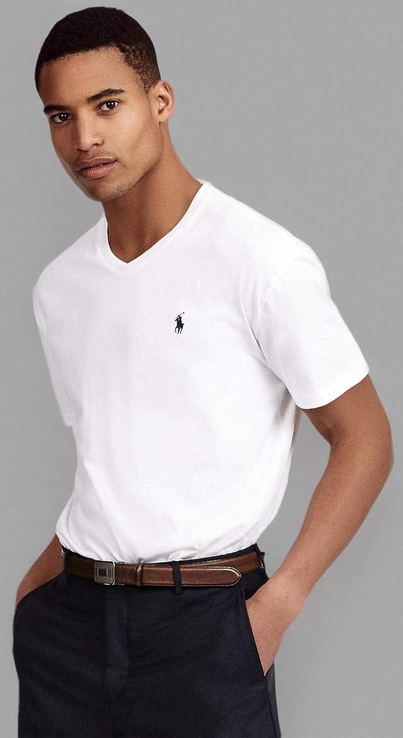 imagePOLO RALPH LAUREN Classic Fit VNeck TShirtBasic White