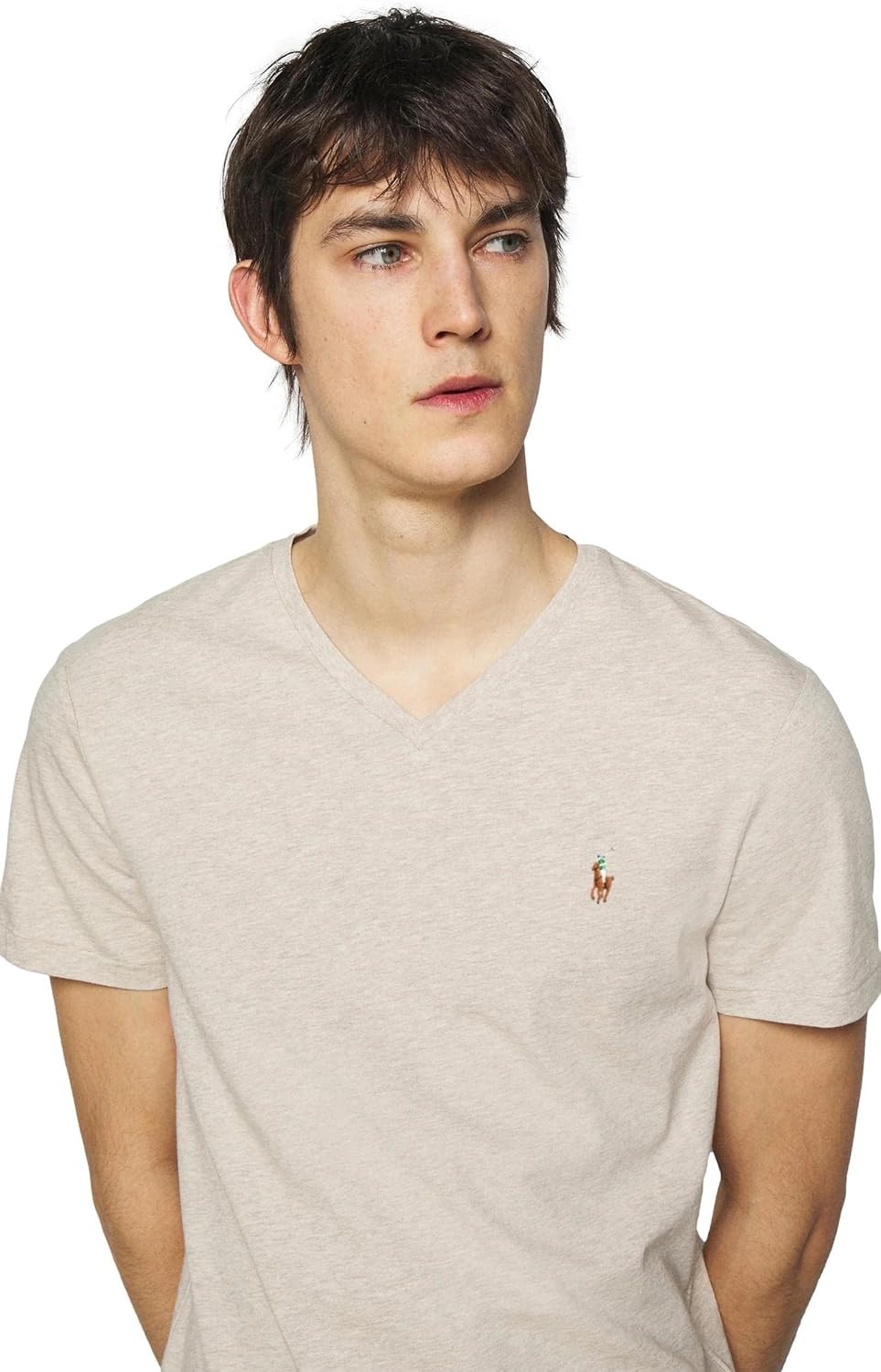 imagePOLO RALPH LAUREN Classic Fit VNeck TShirtKhaki
