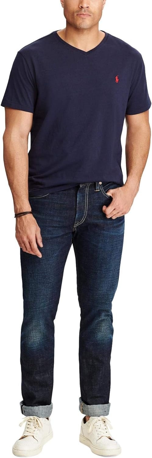 imagePOLO RALPH LAUREN Classic Fit VNeck TShirtNavy