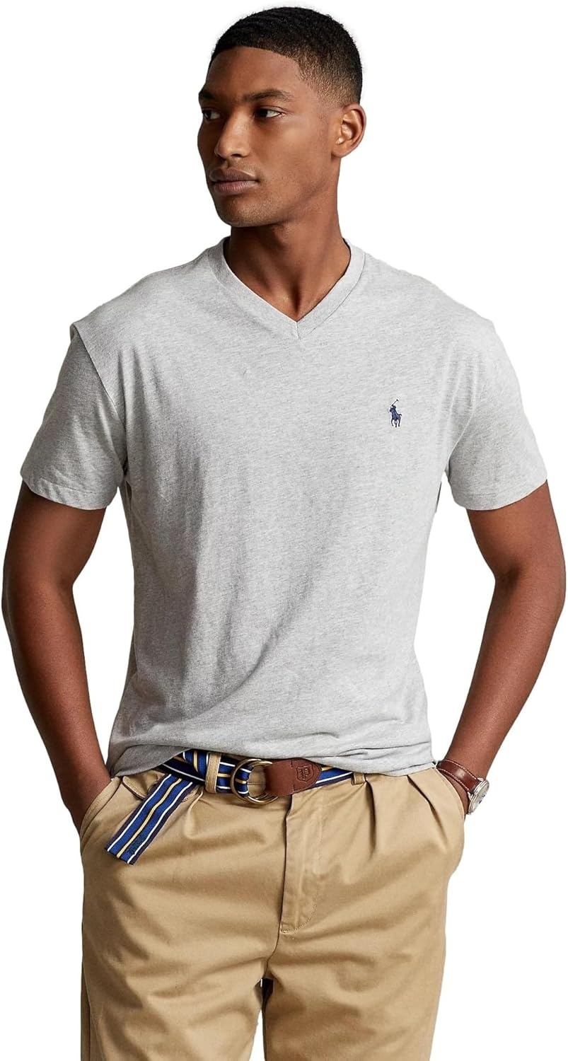 imagePOLO RALPH LAUREN Classic Fit VNeck TShirtRalph Lauren Grey Heather