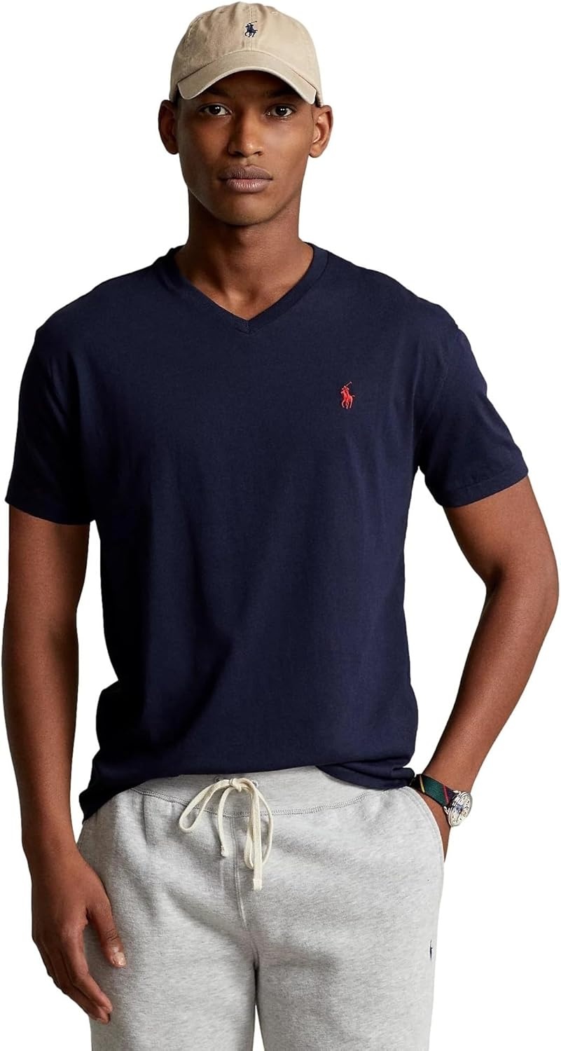 imagePOLO RALPH LAUREN Classic Fit VNeck TShirtRalph Lauren Navy
