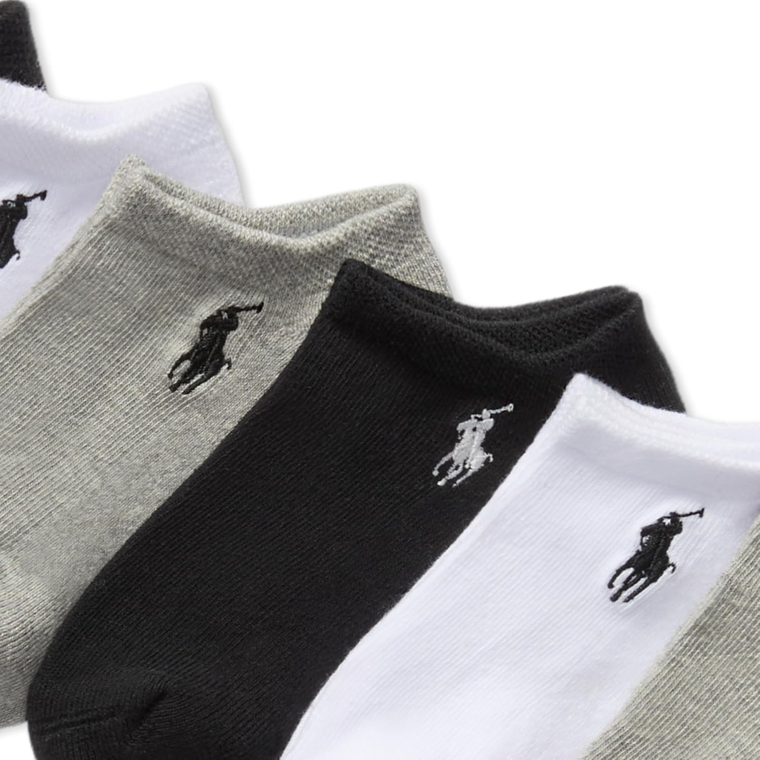 imagePOLO RALPH LAUREN Girls Athletic Performance Low Cut Soft Lightweight Comfort Socks 6PackGray Heather Assorted