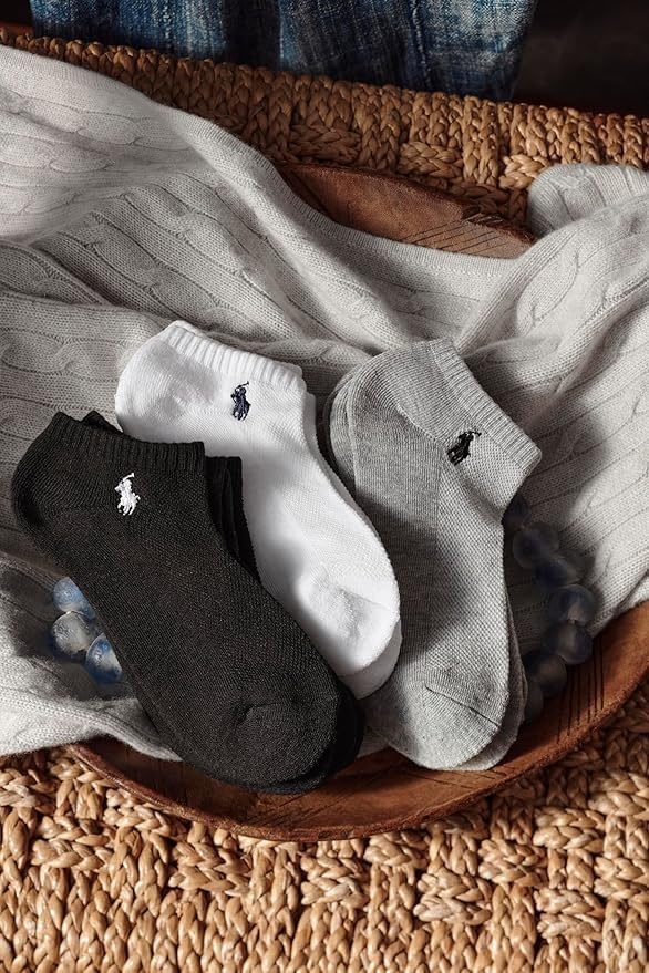 imagePOLO RALPH LAUREN Girls Athletic Performance Low Cut Soft Lightweight Comfort Socks 6PackWhite