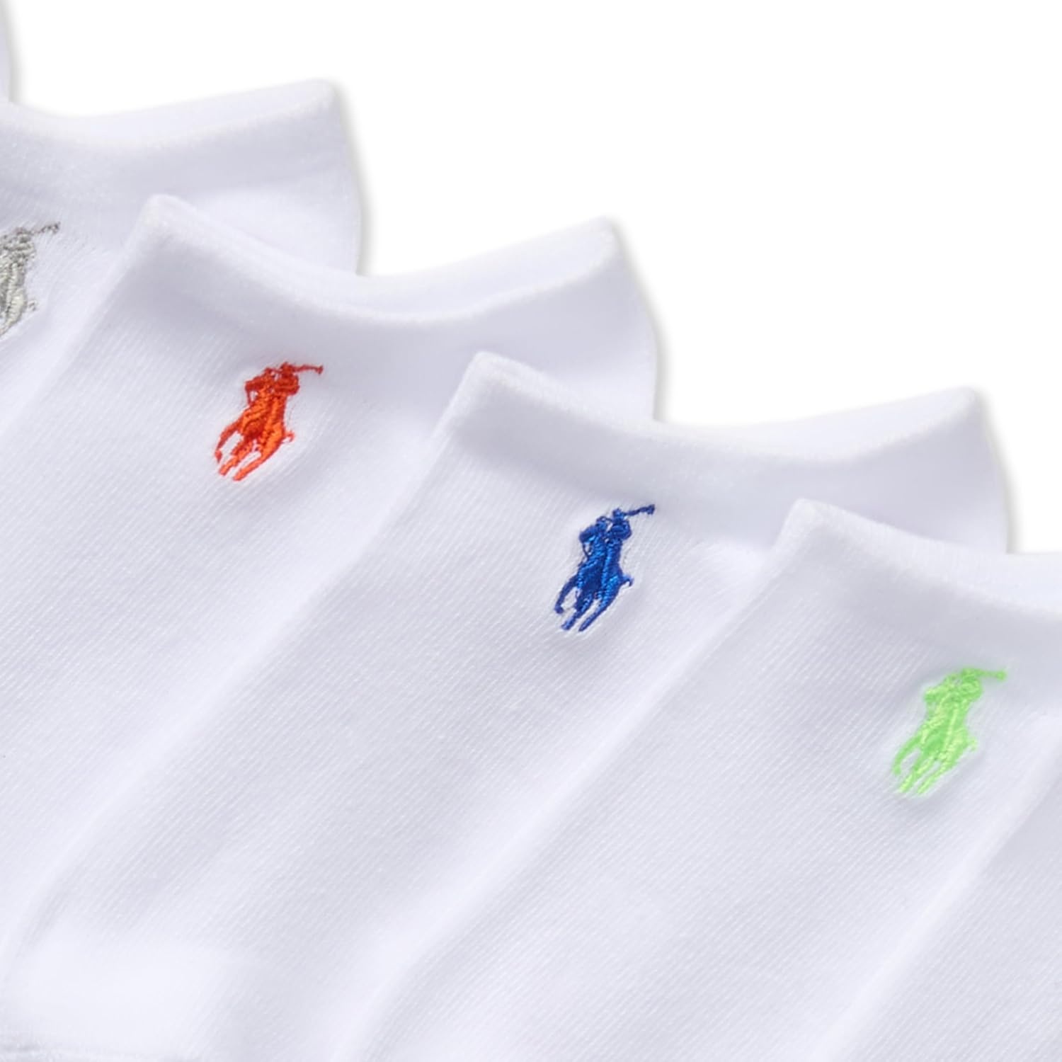 imagePOLO RALPH LAUREN Girls Athletic Performance Low Cut Soft Lightweight Comfort Socks 6PackWhite Bright Cotton