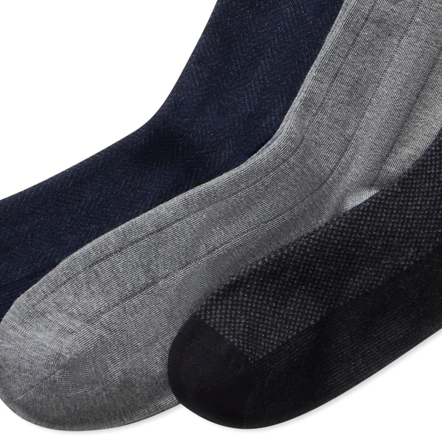 imagePOLO RALPH LAUREN Mens Assorted Pattern Dress Crew Socks 3 Pair Pack Soft Lightweight CottonGents Navy Assorted