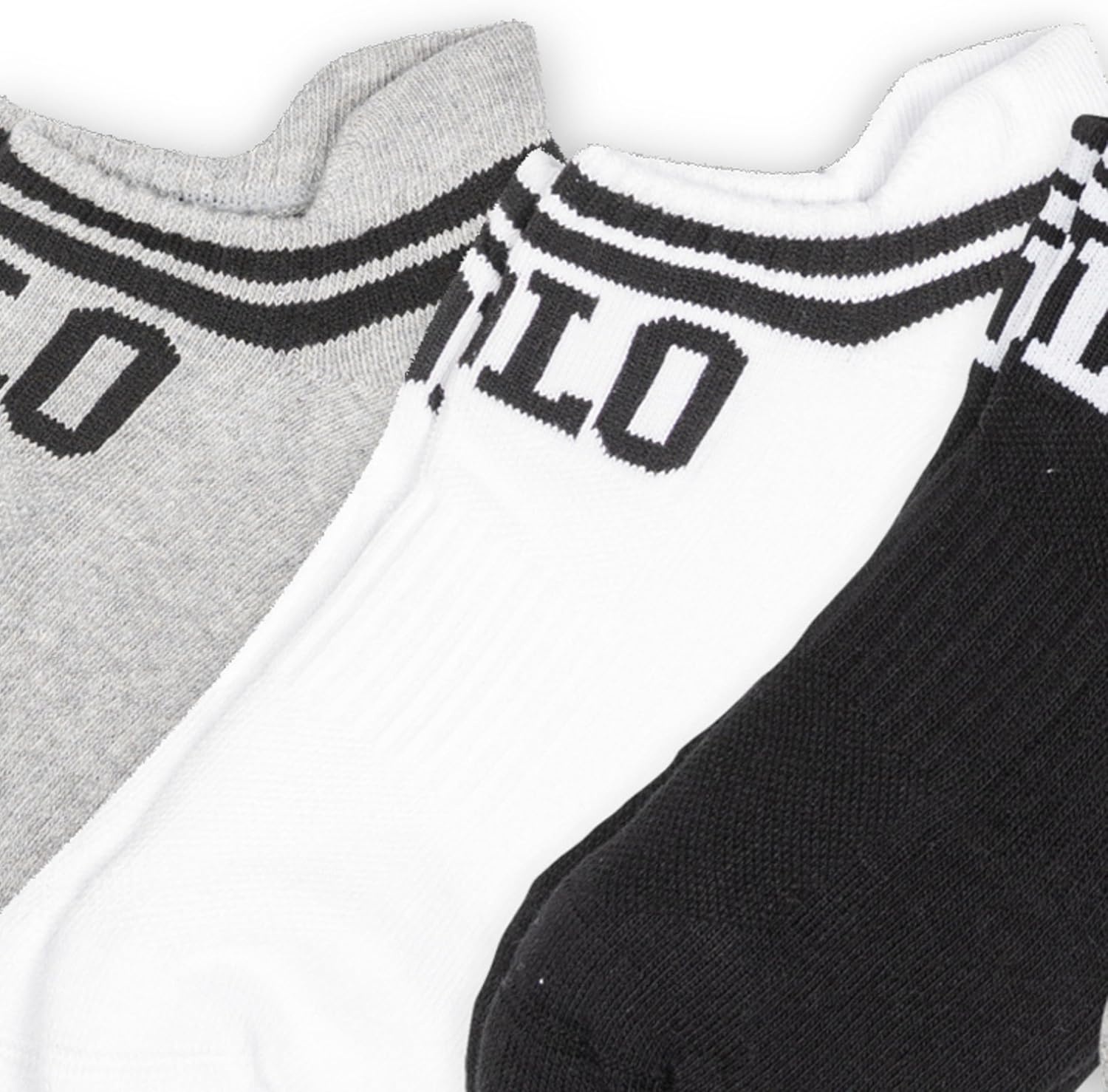 imagePOLO RALPH LAUREN Mens Athletic Performance Cotton Low Cut Socks 6 Pair Pack Moisture Wicking MeshDouble Bar Polo
