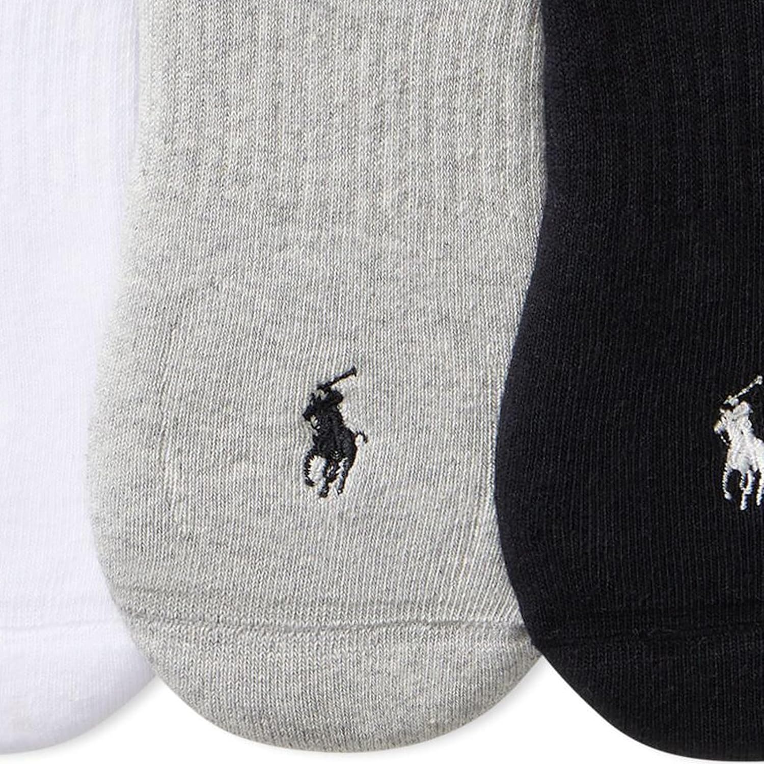 imagePOLO RALPH LAUREN Mens Athletic Performance Cotton Low Cut Socks 6 Pair Pack Moisture Wicking MeshGray Assorted No Show