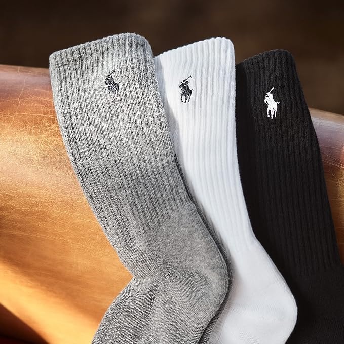 imagePOLO RALPH LAUREN Mens Athletic Performance Tech Low Cut Socks 3PackGrey Assorted GreyLight GreyBlack