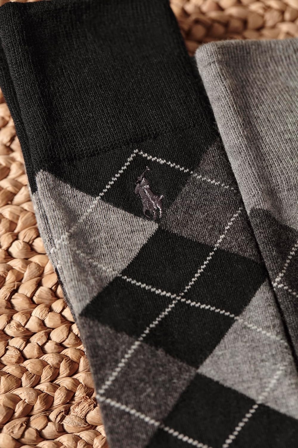 imagePOLO RALPH LAUREN Mens Casual Wool Ribbed Boot Crew Socks 1 Pair Pack Doer LambswoolBlack Assorted