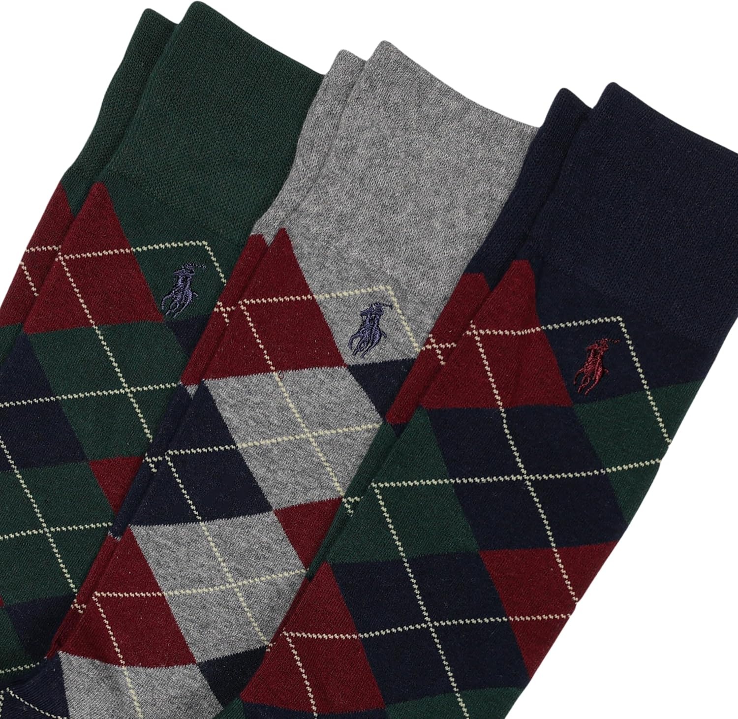 imagePOLO RALPH LAUREN Mens Casual Wool Ribbed Boot Crew Socks 1 Pair Pack Doer LambswoolDeep Pine