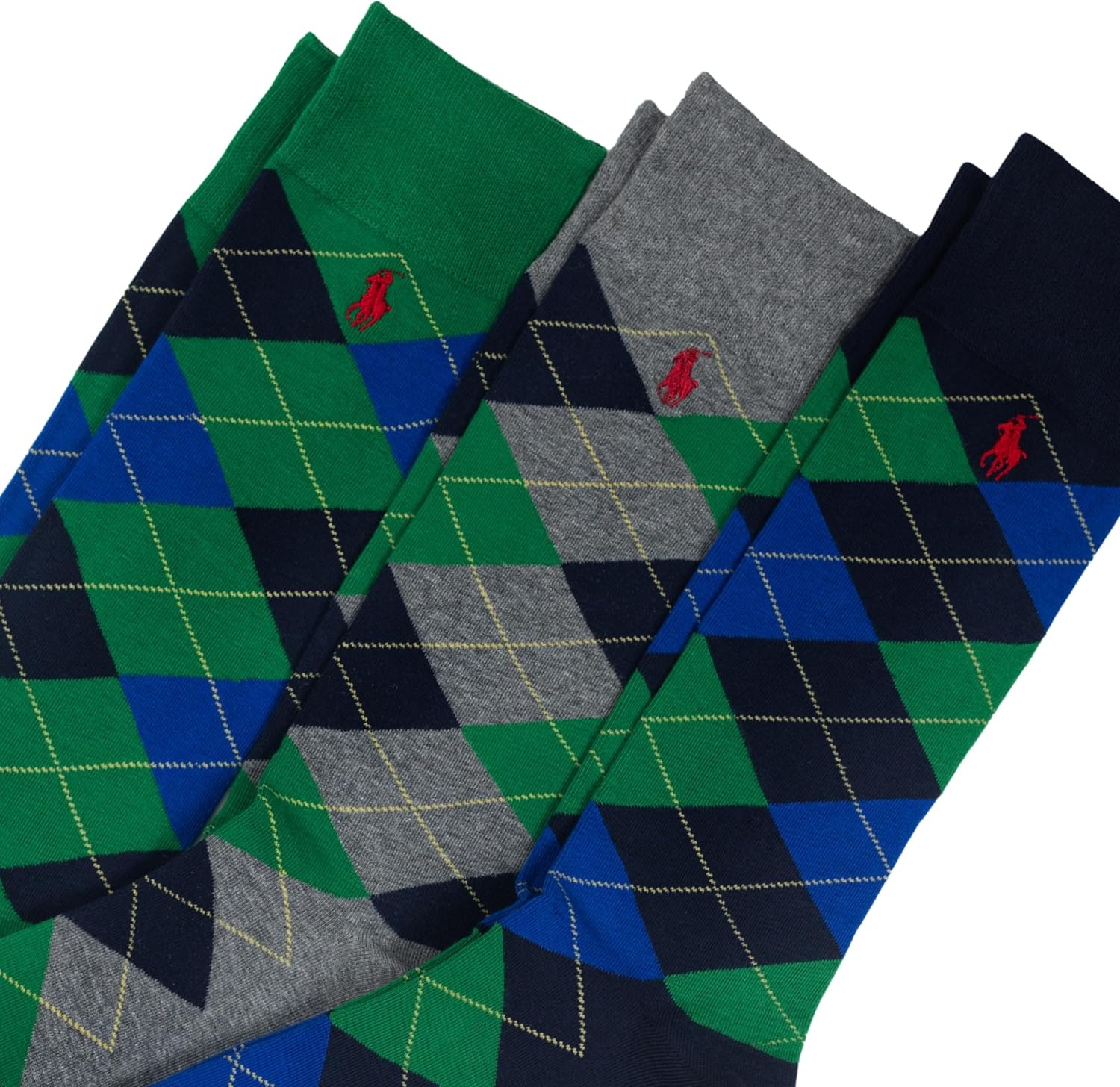 imagePOLO RALPH LAUREN Mens Casual Wool Ribbed Boot Crew Socks 1 Pair Pack Doer LambswoolGreen Assorted
