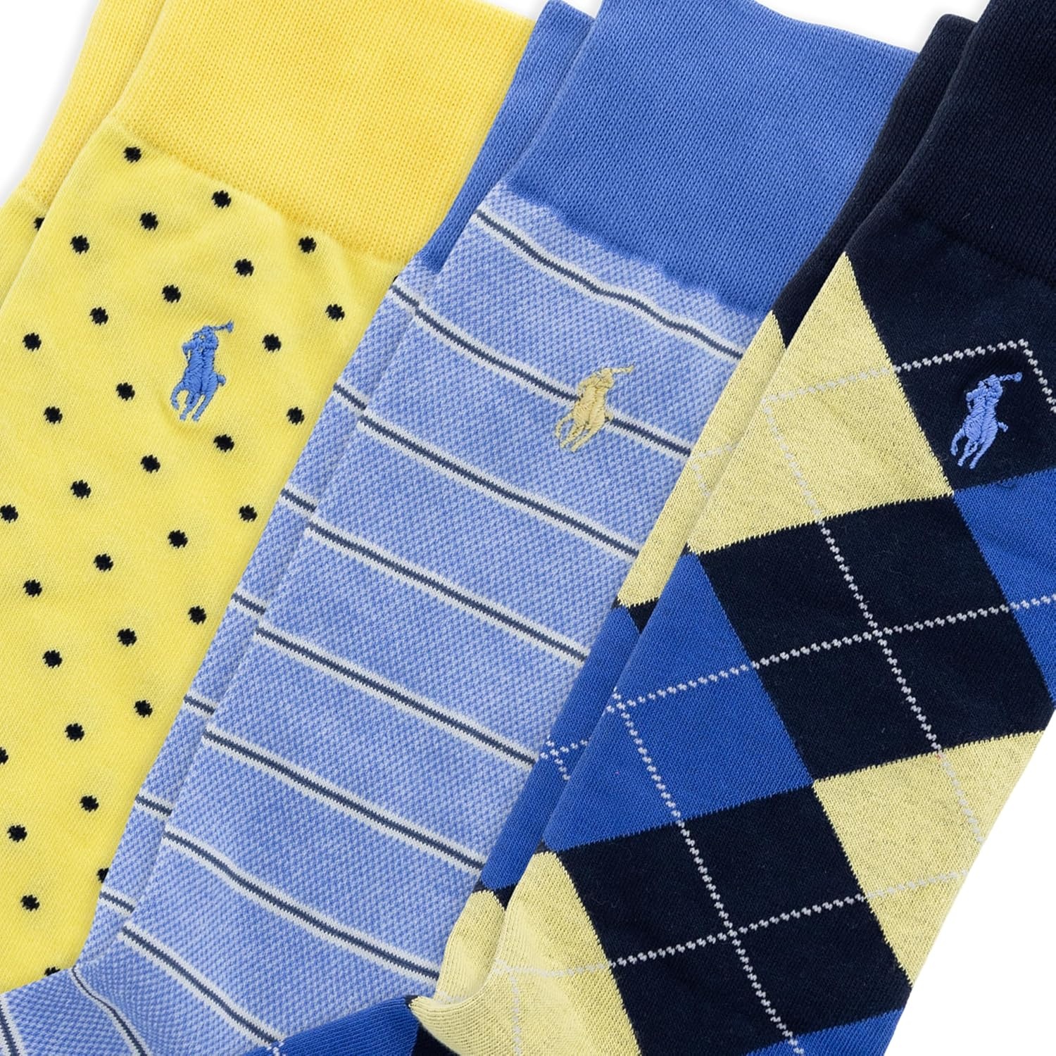 imagePOLO RALPH LAUREN Mens Casual Wool Ribbed Boot Crew Socks 1 Pair Pack Doer LambswoolNavy DotStripeArgyle