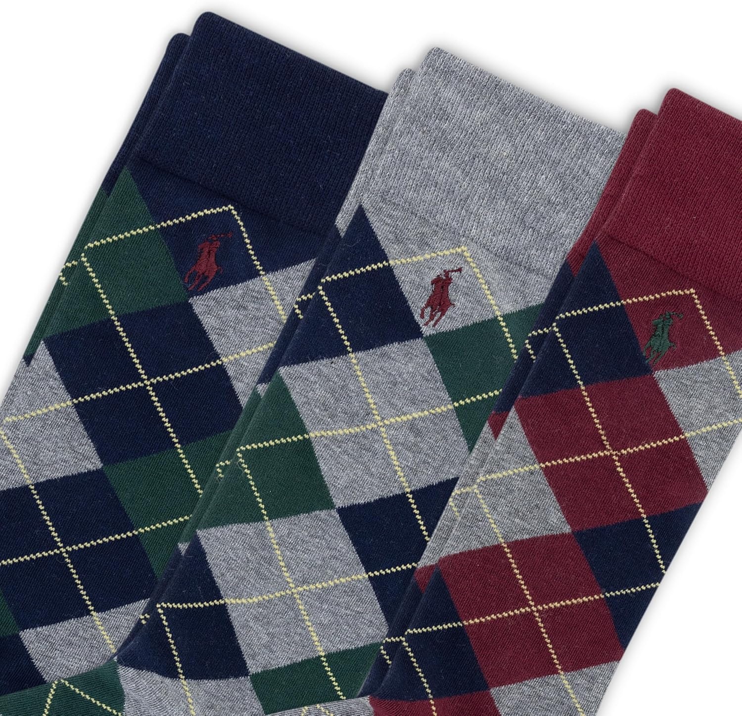 imagePOLO RALPH LAUREN Mens Casual Wool Ribbed Boot Crew Socks 1 Pair Pack Doer LambswoolNew Wine