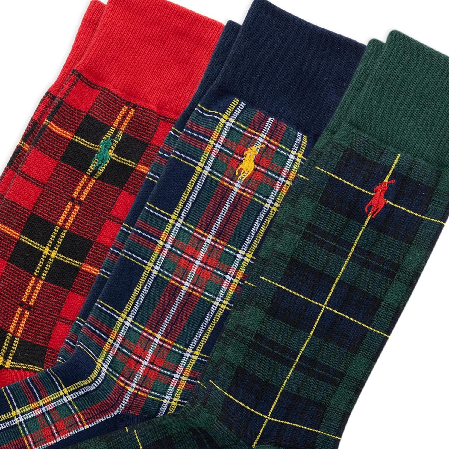 imagePOLO RALPH LAUREN Mens Casual Wool Ribbed Boot Crew Socks 1 Pair Pack Doer LambswoolTartan Gift Box