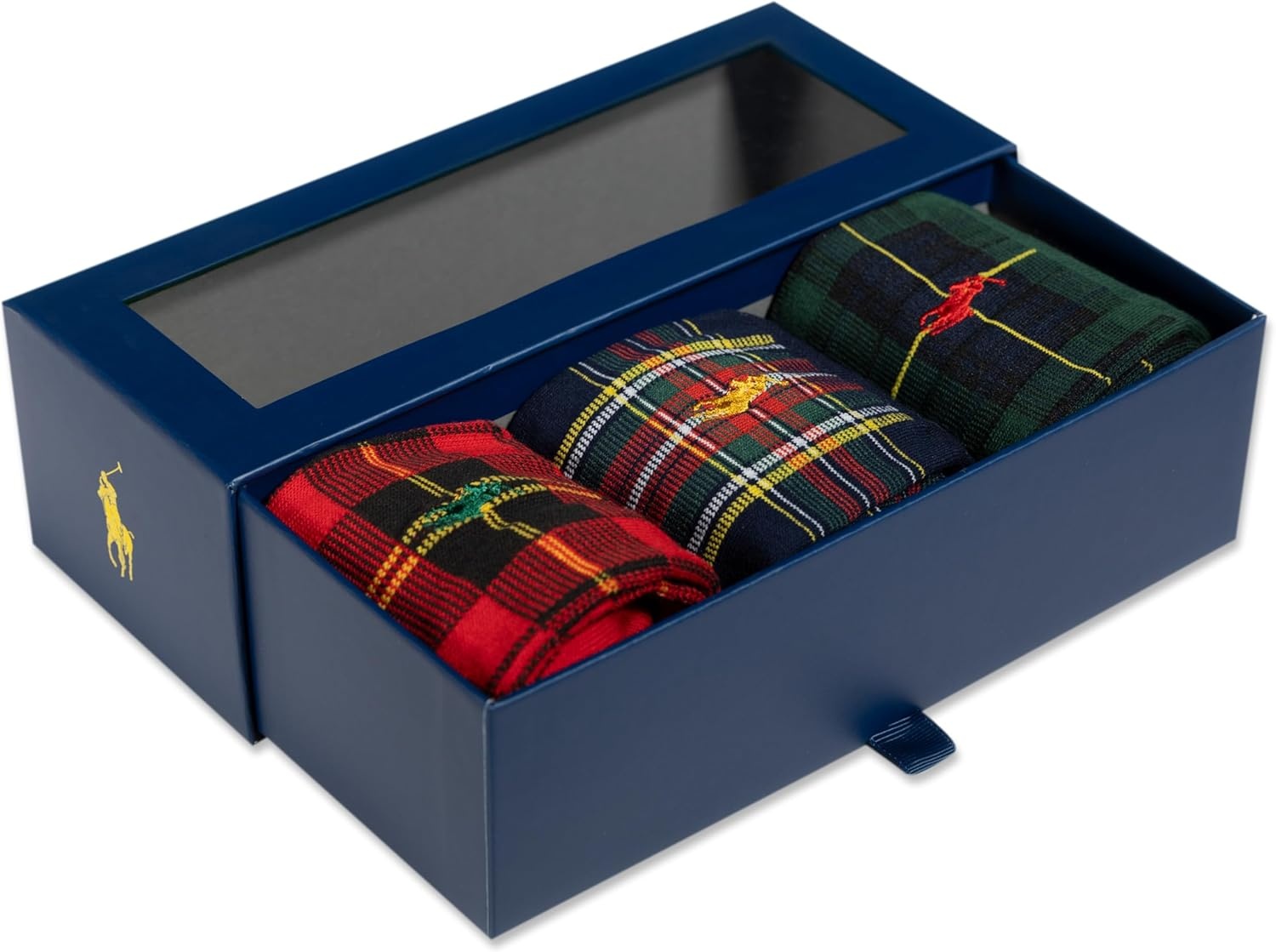 imagePOLO RALPH LAUREN Mens Casual Wool Ribbed Boot Crew Socks 1 Pair Pack Doer LambswoolTartan Gift Box