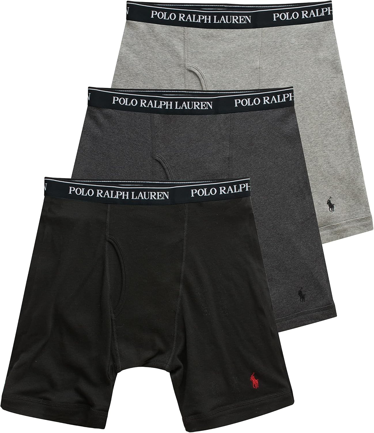 imagePOLO RALPH LAUREN Mens Classic Fit Cotton Boxer Briefs Trunks amp Long Leg Available 3PackAndoverMadisonPolo Black