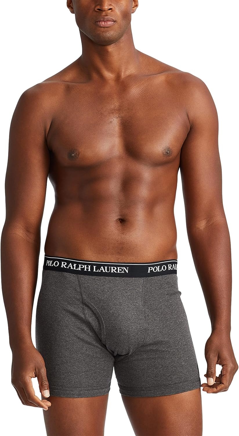 imagePOLO RALPH LAUREN Mens Classic Fit Cotton Boxer Briefs Trunks amp Long Leg Available 3PackAndoverMadisonPolo Black