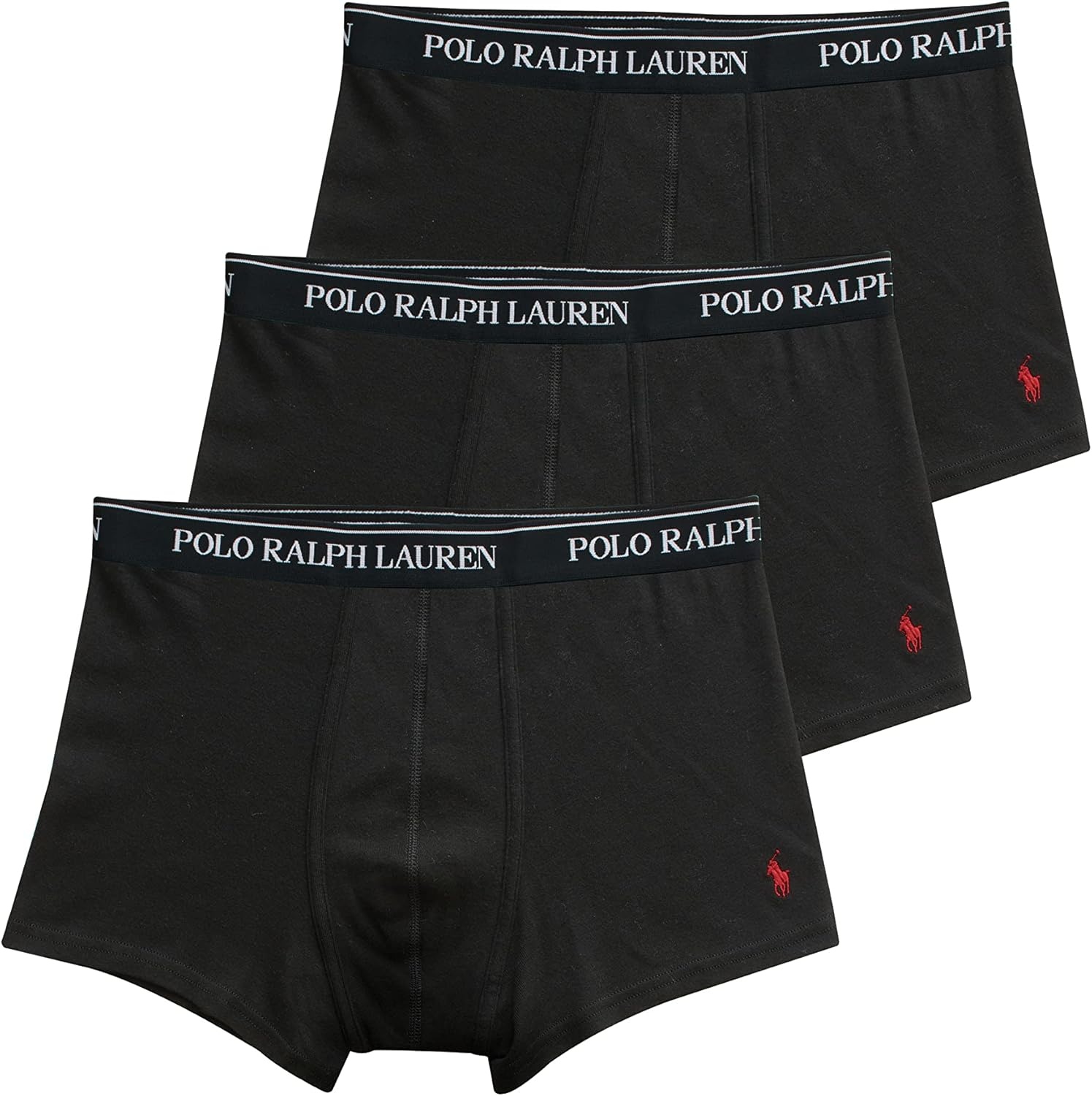 imagePOLO RALPH LAUREN Mens Classic Fit Cotton Boxer Briefs Trunks amp Long Leg Available 3PackBlackRed 3 Pack