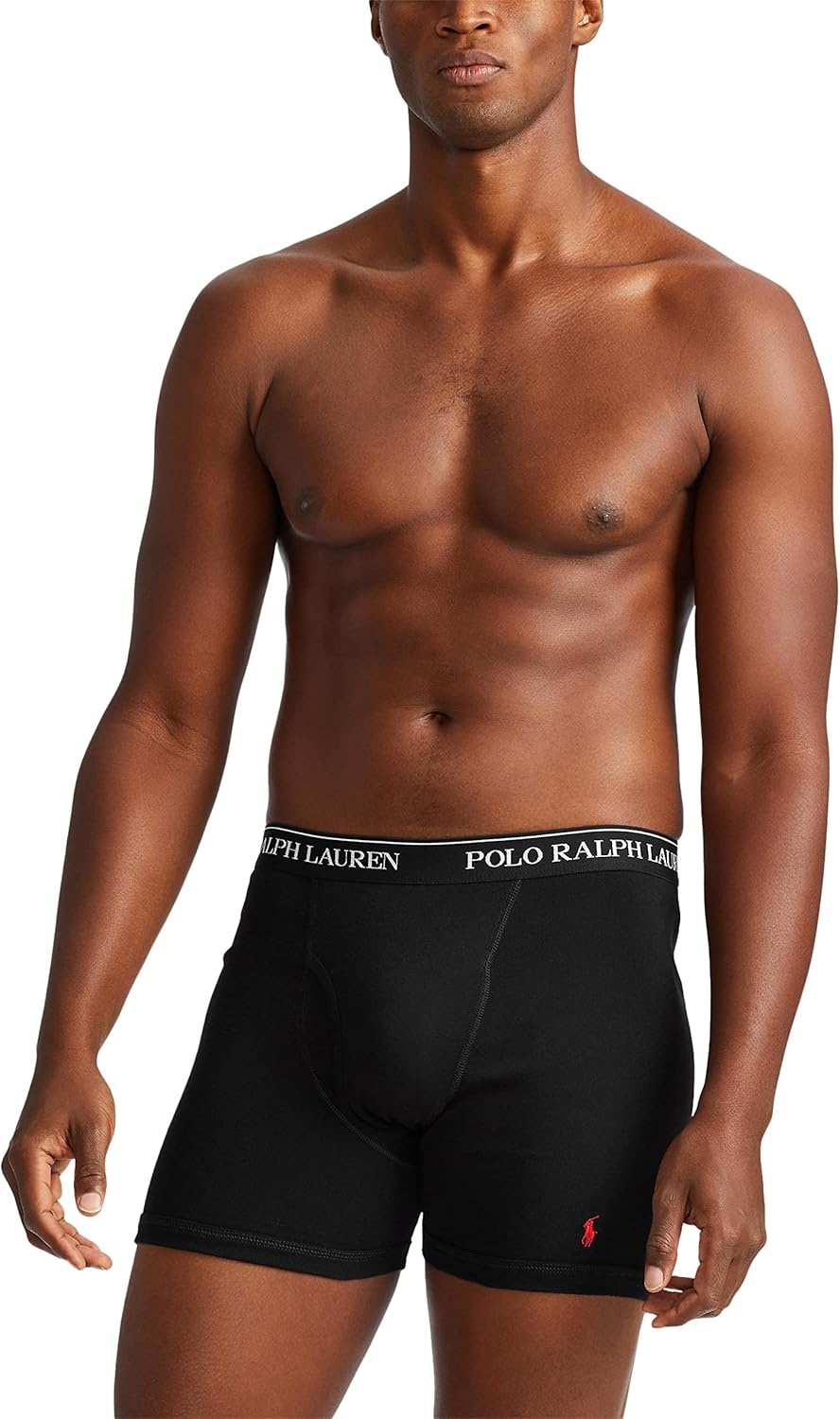 imagePOLO RALPH LAUREN Mens Classic Fit Cotton Boxer Briefs Trunks amp Long Leg Available 3PackBlackRed 3 Pack