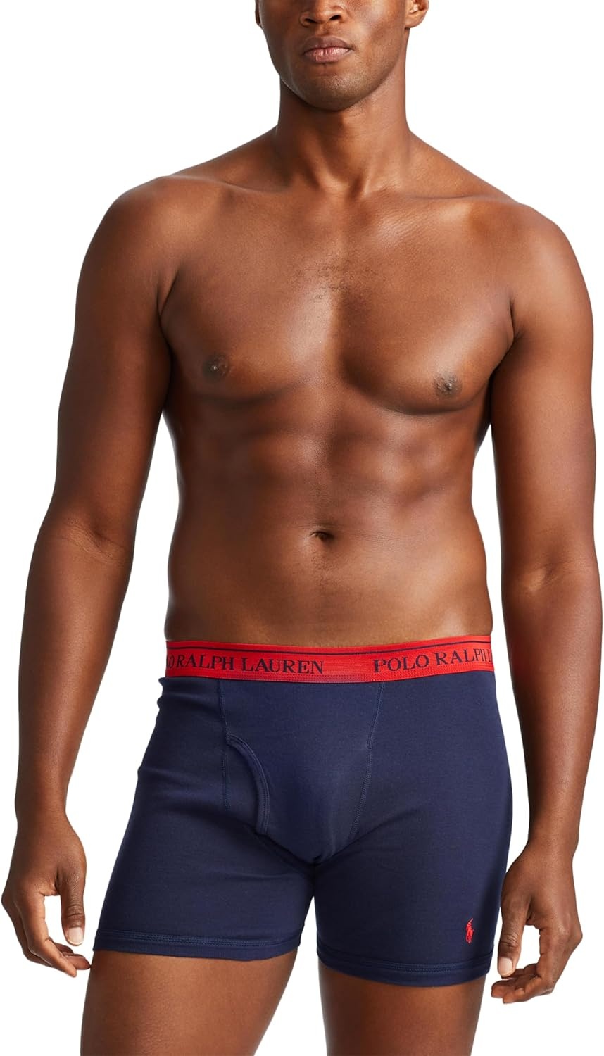 imagePOLO RALPH LAUREN Mens Classic Fit Cotton Boxer Briefs Trunks amp Long Leg Available 3PackRoyalBlueNavy 3 Pack