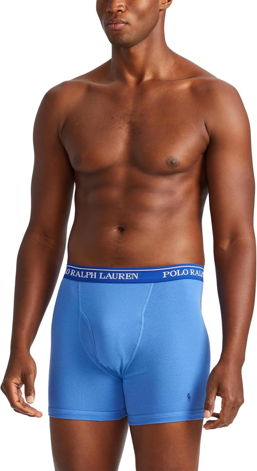 imagePOLO RALPH LAUREN Mens Classic Fit Cotton Boxer Briefs Trunks amp Long Leg Available 3PackRoyalBlueNavy 3 Pack