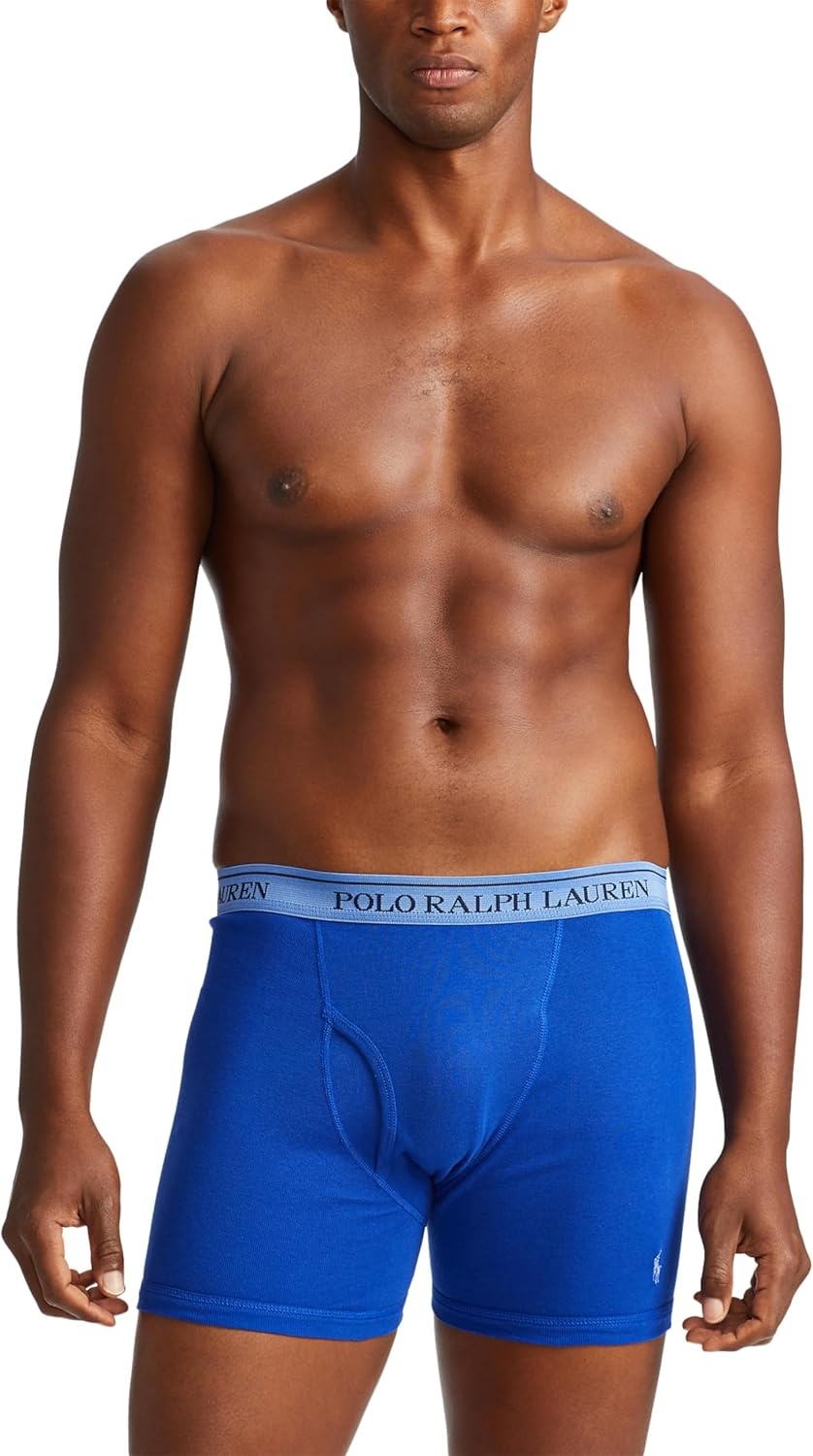 imagePOLO RALPH LAUREN Mens Classic Fit Cotton Boxer Briefs Trunks amp Long Leg Available 3PackRoyalBlueNavy 3 Pack