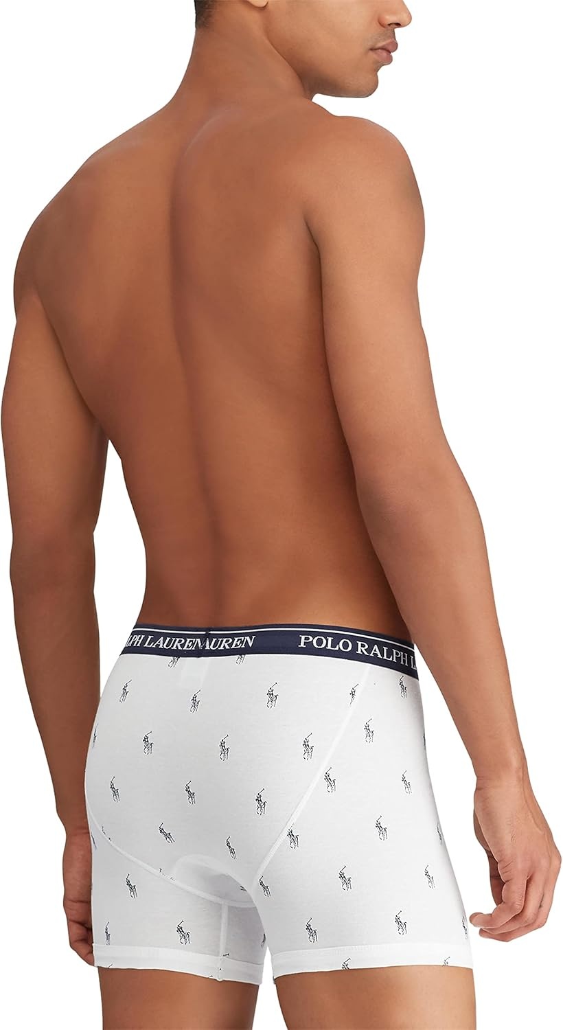 imagePOLO RALPH LAUREN Mens Classic Fit Cotton Boxer Briefs Trunks amp Long Leg Available 3PackWhiteNavy NavyRed RedNavy 3 Pack