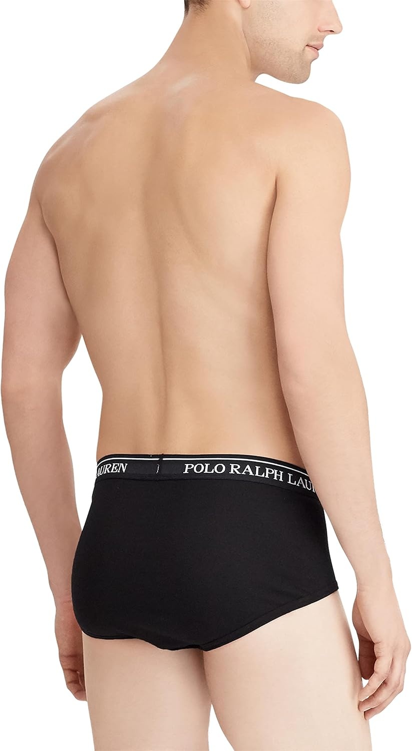 imagePOLO RALPH LAUREN Mens Classic Fit Cotton Briefs MultipacksAndover Heather Polo Black Madison Heather 4 Pack
