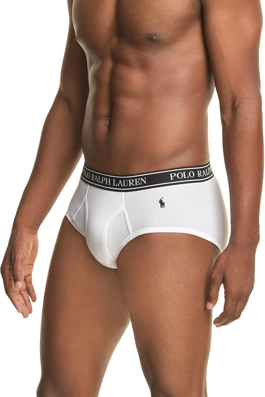 imagePOLO RALPH LAUREN Mens Classic Fit Stretch Briefs MultipackWhiteNavy 3 Pack