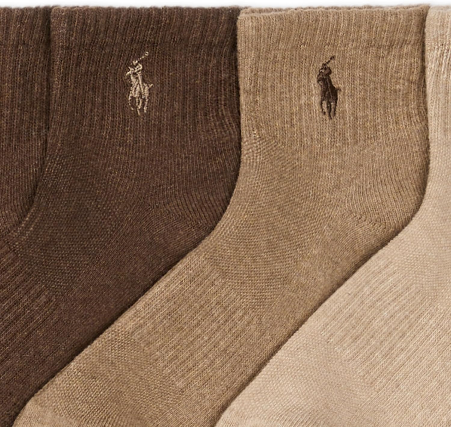 imagePOLO RALPH LAUREN Mens Performance Cotton Quarter SocksBrown