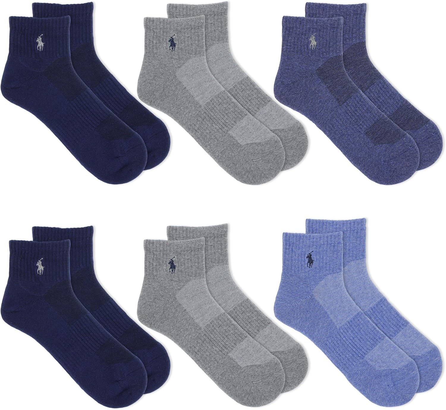 imagePOLO RALPH LAUREN Mens Performance Cotton Quarter SocksDenim