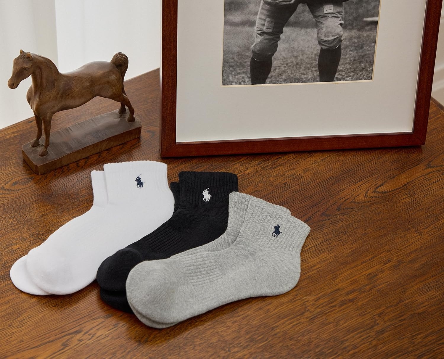 imagePOLO RALPH LAUREN Mens Performance Cotton Quarter SocksGray Heather Assorted
