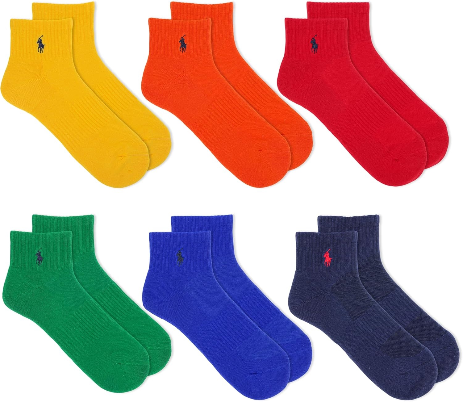 imagePOLO RALPH LAUREN Mens Performance Cotton Quarter SocksSolid Bright