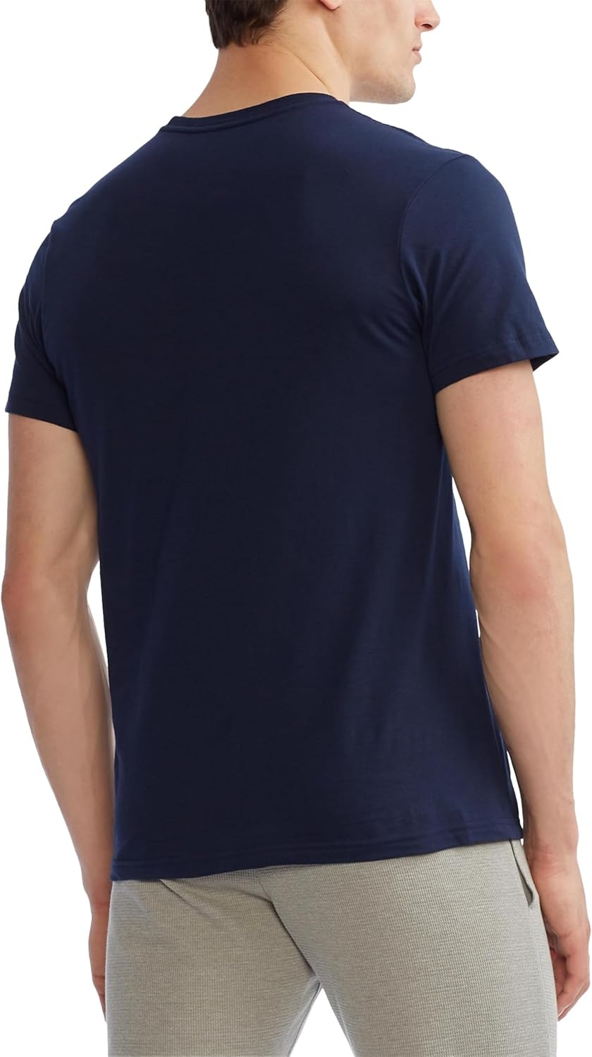 imagePOLO RALPH LAUREN Mens TShirt 3Pack Classic Mens Cotton Crewneck Shirts MoistureWicking Long Big amp TallNavyWhite WhiteNavy BlackWhite 3 Pack
