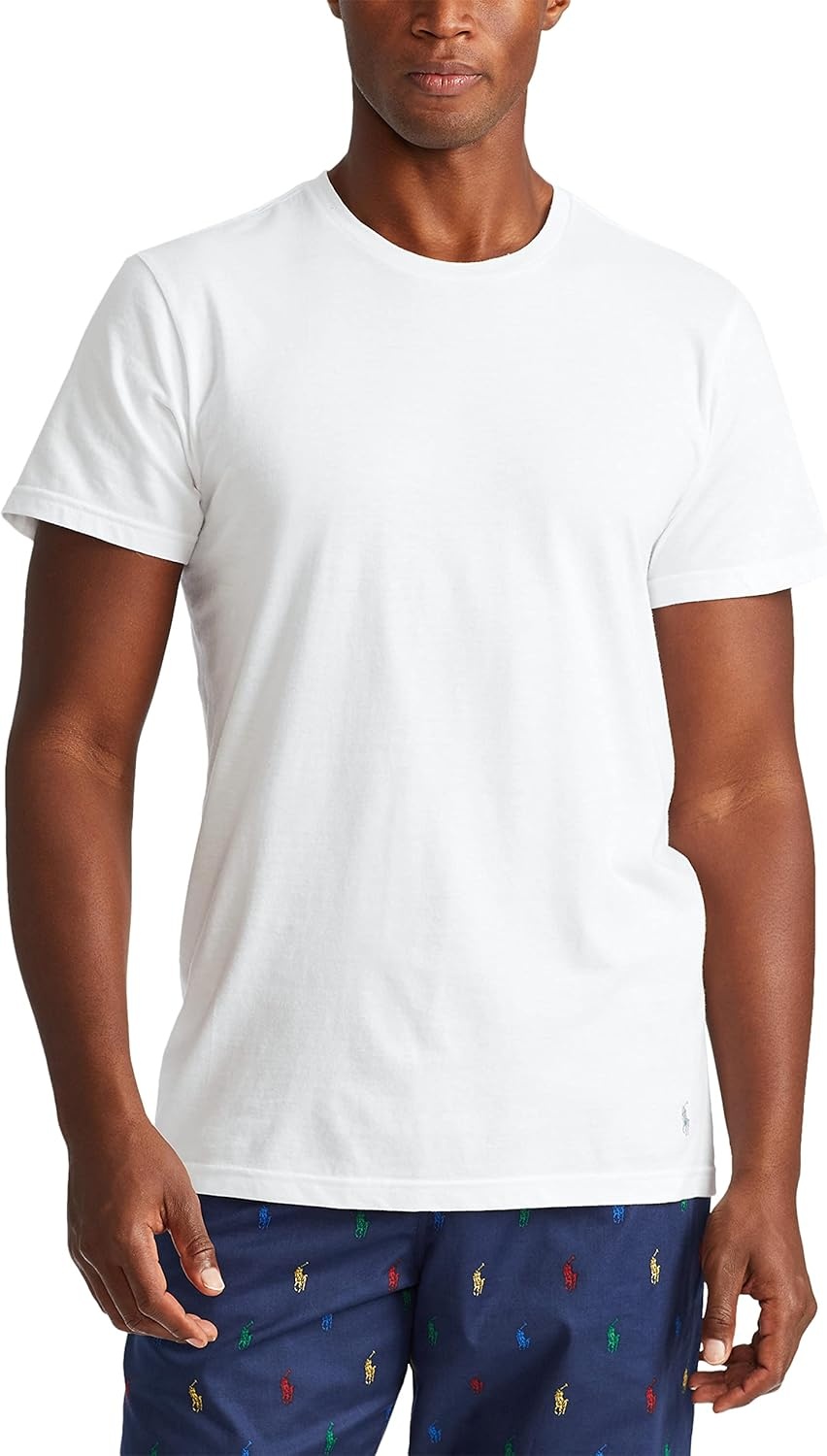 imagePOLO RALPH LAUREN Mens TShirt 3Pack Classic Mens Cotton Crewneck Shirts MoistureWicking Long Big amp TallWhiteBlue BlueWhite NavyWhite 3 Pack