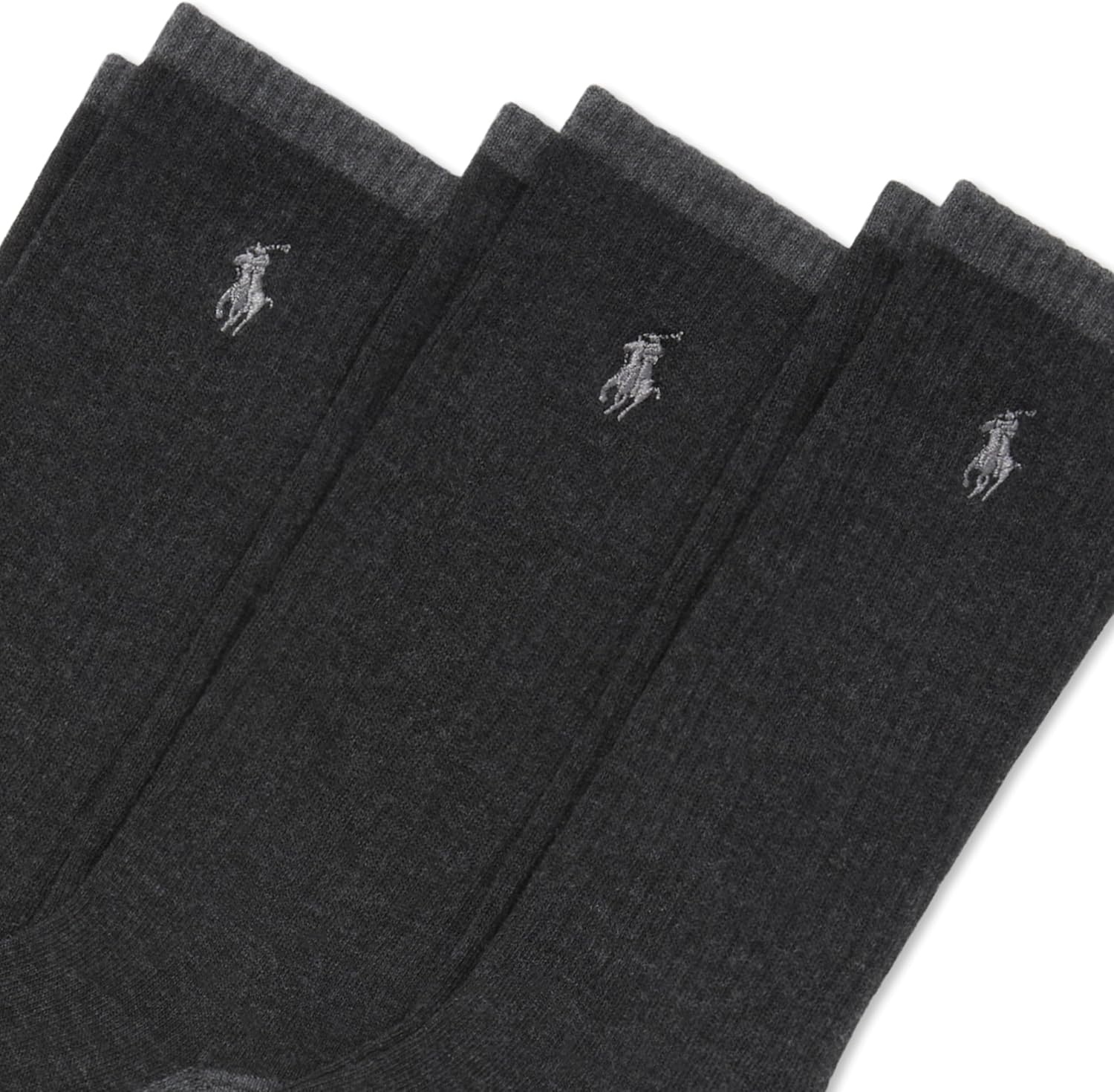 imagePOLO RALPH LAUREN Mens Tricolor Heather Crew Socks 3Pair PackBlack