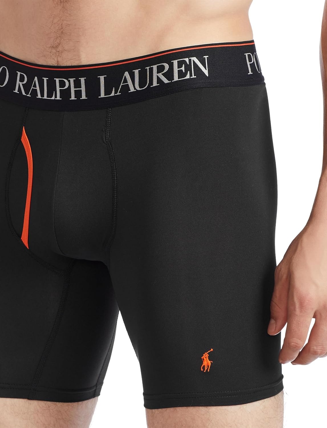 imagePOLO RALPH LAUREN Mens Underwear Boxer Briefs Pack 3Pack 4D Flex Cooling Microfiber Underwear Wicking Boxer BriefsBlackOrange Black Royal Black Red 3 Pack